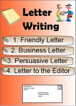 Preview of Letter Writing - Friendly Letter, Business, Letter to Editor Powerpoint