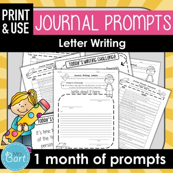 Letter Writing Journal Prompts by Mrs Bart | TPT