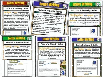 Preview of Letter Writing PDF - Parts of a Letter, Prompts, Posters, How to..... 50 Pages