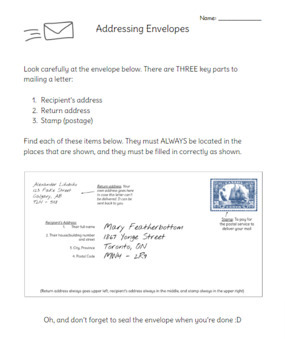 Letter Writing Plan Page and Tips by Northern Pine Resources | TPT