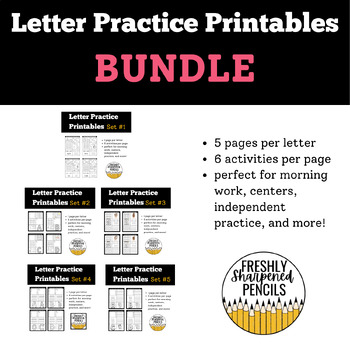 Preview of Letter Writing Practice Activity Worksheets BUNDLE