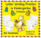 Letter Writing Practice in Kindergarten  *D'Nealian*