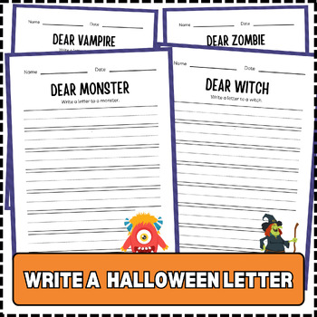 Preview of Letter Writing Skills Halloween Activites Halloween Craft Halloween Worksheet