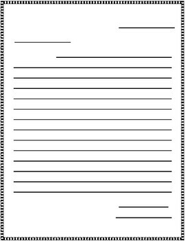 Letter Writing Template - 1 and 2 Pages by LailaBee | TPT