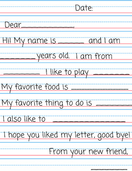 Preview of Letter Writing Template