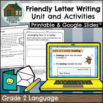 Preview of Grade 2 Friendly Letter Writing Unit (Printable + Google Slides™)