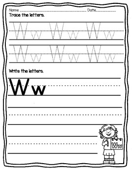 Letter Ww Phonics and Phonemic Awareness No Prep Practice Pages | TPT
