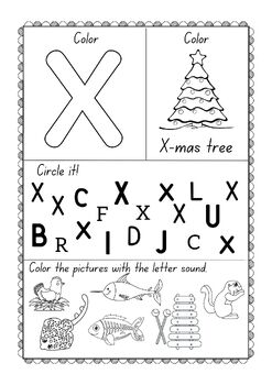 Letter X Activity Worksheets & Printables For Kids by Boopanpankids
