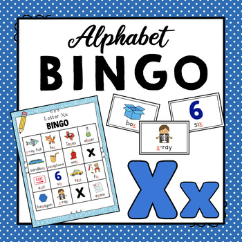 Preview of Letter X Alphabet Bingo Game |  Letter Identification and Letter Sounds Activity