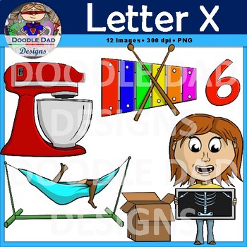 Letter X Clip Art (Xylophone, X-Ray, Mixer, Box, Six, Relax) | TpT