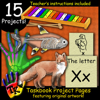 Preview of Letter X TK Taskbook Interactive Notebook Workbook Recognition Phonics ASL