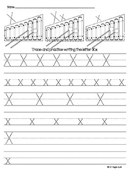 letter x trace by ct pages teachers pay teachers