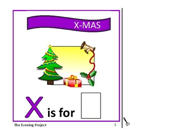 Letter X interactive book for Pre-K, Autism, and Special Education level 1
