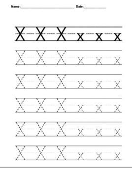 letter x tracing worksheet by english teacher heather tpt