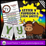 Letter Y Alphabet Flip Book and STEM Mats | Interactive No