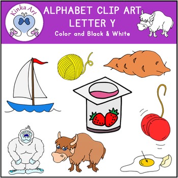 Letter Y Clip Art {Beginning Sounds} Alphabet by Kinka Art | TpT