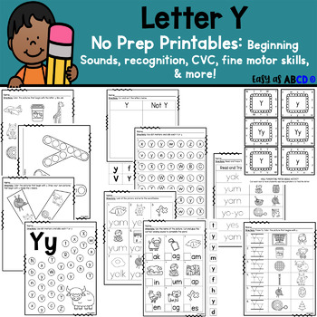 Preview of Letter Y Printable Worksheets