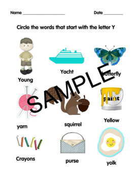 Letter Y Worksheets Cut and Paste Activities And Identifying Letter Y ...