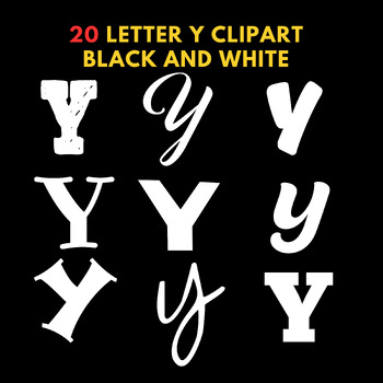 Preview of Letter Y clipart black and white