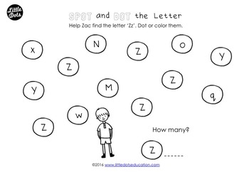 Letter Z Activities and Worksheets by Little Dots | TpT