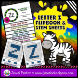 Letter Z Alphabet Flip Book and STEM Mats | Interactive No