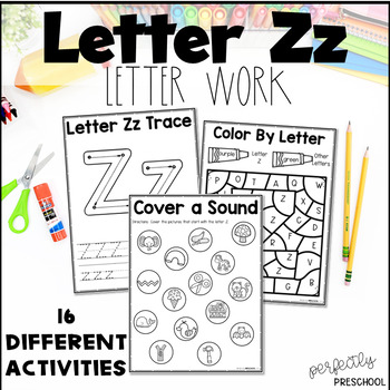 Letter of the week: LETTER Z-NO PREP WORKSHEETS- LETTER Z Alphabet Lore  theme