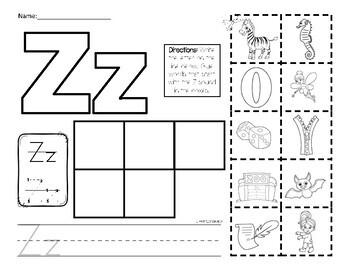 letter z picture sort initial sound freebie by miss zees activities