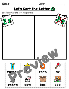 letter z worksheets by kindergarten swag teachers pay