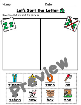 Letter Z Worksheets! by Kindergarten Swag  Teachers Pay Teachers