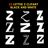Letter Z clipart black and white