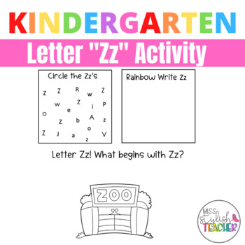Preview of Letter Zz Activity