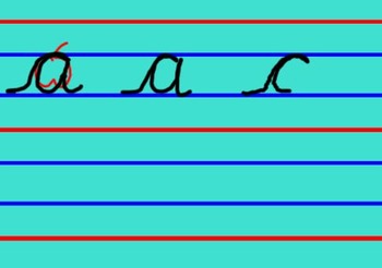 Preview of Letter a cursive handwriting