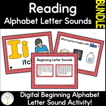 Preview of Letter and CVC Sound Digital Posters and Activity Quiz BUNDLE