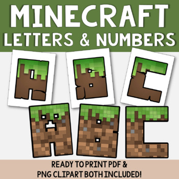 Letter and Number Clipart/Bulletin Board {Minecraft Themed} by Breezy ...