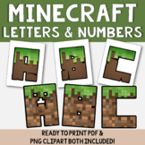 Letter and Number Clipart/Bulletin Board {Minecraft Themed}