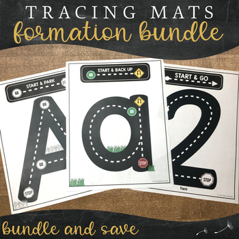 Preview of Letter and Number Formation Tracing Mats : Test Drive Bundle