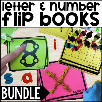 Preview of Letter & Number Flip Books For Kindergarten-  RTI, Intervention, Centers, & More