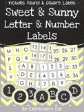 Letter and Number Labels - Sweet and Sunny Theme {Yellow a