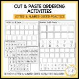 Letter and Number Ordering Cut and Paste Activities