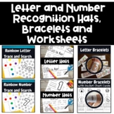 Letter and Number Recognition Bundle Hats, Bracelets, Worksheets
