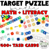 Letter and Number Tile Puzzle Task Cards BUNDLE: Target Do