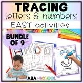 Letter and Number Tracing BUNDLE of 9 Alphabet Recognition