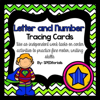 Preview of Letter and Number Tracing Task Cards