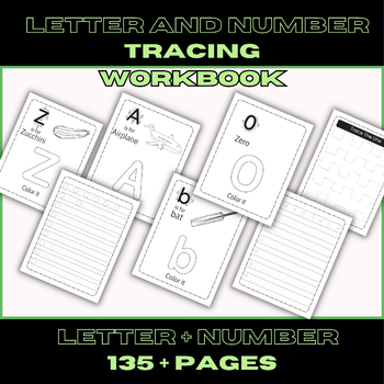 Preview of Letter and Number Tracing Workbook for Kids