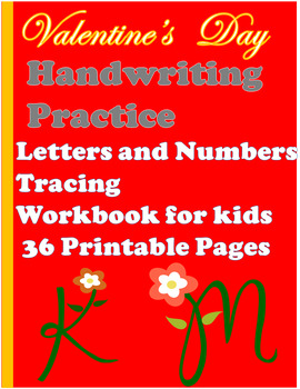 Preview of Valentine’s Day , Letter and Number Tracing Workbook for kids 36 coloring pages