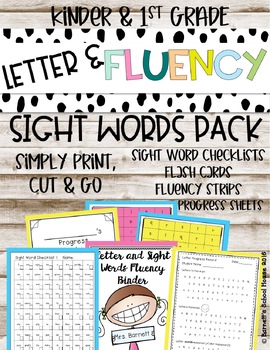 Preview of Letter Fluency & Sight Words Guided Set for Kinder and 1st Grade {No PREP}