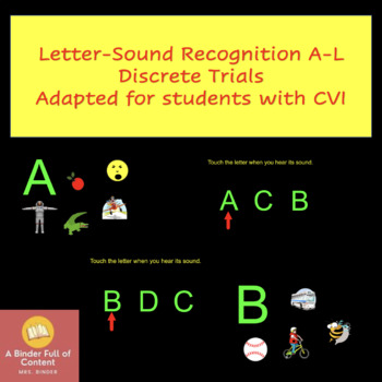 Preview of Letter and Sound Identification A-L (Upper-Case) Discrete Trial - Bold Colors