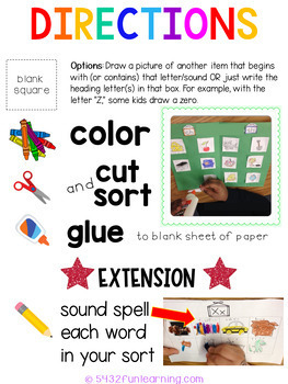 Letter and Sound Picture Sorts - Alphabet, Digraphs and Blends for ...