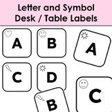 Letter and Symbol Desk Labels for Classroom Tables