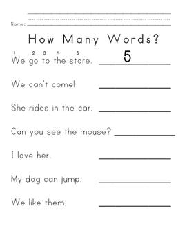 Preview of Letter and Word Counting for Emergent Readers Print-and-Go